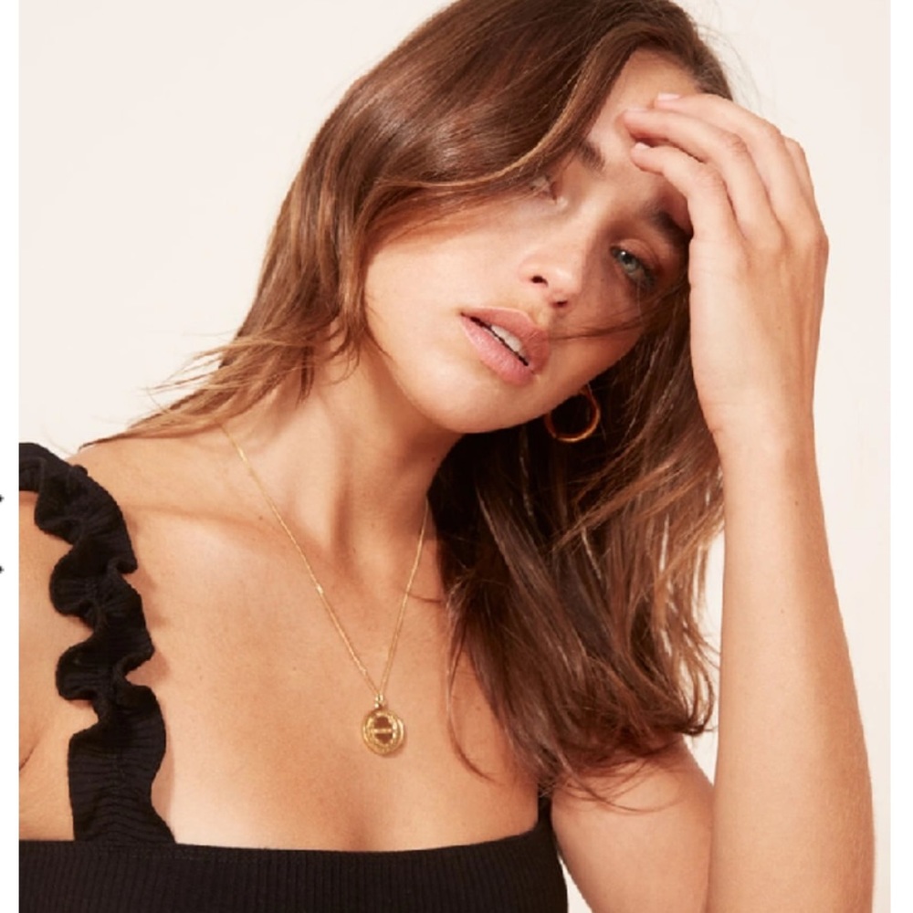 Reformation Hampton Ribbed Bodysuit Ruffle Strap - Picture 4 of 12